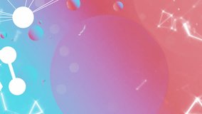 Animation of chemical formula and dna strand over bubbles on colorful background. Science, medicine and digital interface concept digitally generated video. - Powered by Shutterstock - Get 15% off with code: PIKWIZARD15