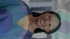 Animation of cells and data processing over african american female doctor in hospital. Global medicine, healthcare, connections, computing and data processing concept digitally generated video. - Powered by Shutterstock - Get 15% off with code: PIKWIZARD15