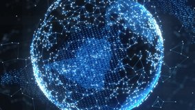 Multiple light trails over network of connections and spinning globe against black background. global networking and technology concept - Powered by Shutterstock - Get 15% off with code: PIKWIZARD15