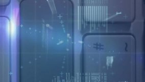 Animation of data processing over computer keyboard in background. global technology, networking and digital interface concept digitally generated video. - Powered by Shutterstock - Get 15% off with code: PIKWIZARD15