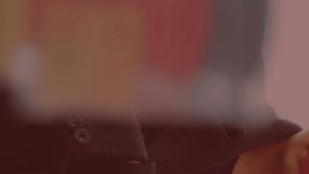 Animation of data processing on screen over woman using smartwatch. global communication, digital interface, technology and networking concept digitally generated video. - Powered by Shutterstock - Get 15% off with code: PIKWIZARD15