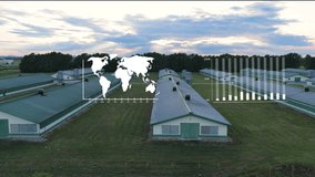 Smart poultry farm with sensor data graphics and IoT technology. Modern agriculture and livestock innovation - Powered by Shutterstock - Get 15% off with code: PIKWIZARD15