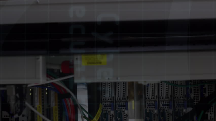 Animation of cyber security and eye scanning in circle over servers. Internet safety, data security, data processing and technology concept digitally generated video. - Powered by Shutterstock - Get 15% off with code: PIKWIZARD15