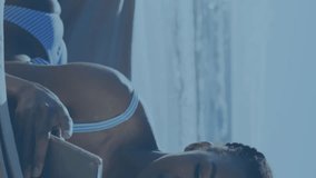 Animation of social media reactions over happy african american woman in hammock on beach. Holidays, vacations and relax concept digitally generated video. - Powered by Shutterstock - Get 15% off with code: PIKWIZARD15