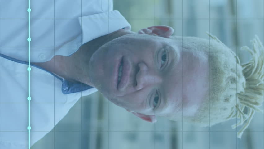 Animation of data processing over albino african american businessman smiling. Global business and digital interface concept digitally generated video. - Powered by Shutterstock - Get 15% off with code: PIKWIZARD15