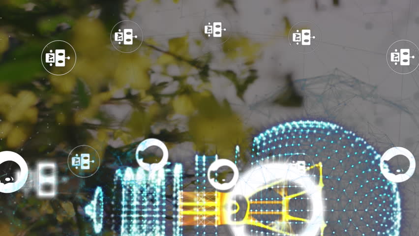 Animation of light bulb over network of connections and wind turbines. Global virtual reality, data processing, computing and digital interface concept digitally generated video. - Powered by Shutterstock - Get 15% off with code: PIKWIZARD15