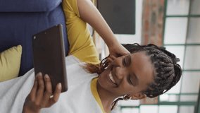 Animation of social media data processing over african american businesswoman in office. Global social media, business, finances, computing and data processing concept digitally generated video. - Powered by Shutterstock - Get 15% off with code: PIKWIZARD15