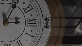 Animation of financial data processing over clock ticking and city. Global finance, business, connections, computing and data processing concept digitally generated video. - Powered by Shutterstock - Get 15% off with code: PIKWIZARD15