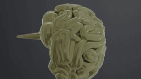 Animation of human brain and numbers data processing on grey background. Global artificial intelligence, connections, computing and data processing concept digitally generated video. - Powered by Shutterstock - Get 15% off with code: PIKWIZARD15