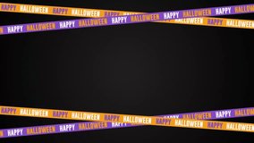 Crossed yellow and purple ribbons for a happy Halloween sale on a black background. Ribbon animation 4k. - Powered by Shutterstock - Get 15% off with code: PIKWIZARD15