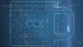 Animation of online security padlock and data processing over scope. global online security, data processing and digital interface concept digitally generated video. - Powered by Shutterstock - Get 15% off with code: PIKWIZARD15