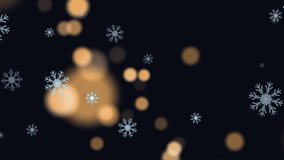 Animation of snowflakes over light spots on black background. Winter, light and movement concept digitally generated video. - Powered by Shutterstock - Get 15% off with code: PIKWIZARD15