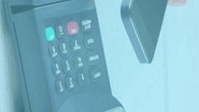 Animation of bitcoins over smartphone and payment terminal. global data security, finance and contactless payments safety concept digitally generated video. - Powered by Shutterstock - Get 15% off with code: PIKWIZARD15