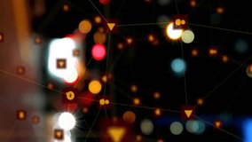 Animation of connected icons over blurred vehicles moving on street in city. Digital composite, multiple exposure, communication, love, like, social media, transportation and technology concept. - Powered by Shutterstock - Get 15% off with code: PIKWIZARD15