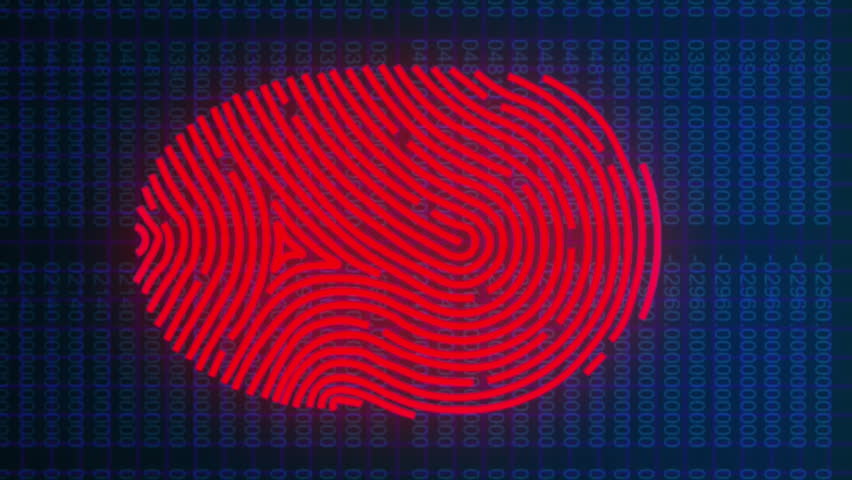 Animation of fingerprint and data processing over black background. global communication, data processing and digital interface concept, digitally generated video. - Powered by Shutterstock - Get 15% off with code: PIKWIZARD15