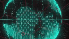 Animation of computer icons over computer language against globe on black background. Digitally generated, hologram, illustration, hazardous, globalization, coding and technology concept. - Powered by Shutterstock - Get 15% off with code: PIKWIZARD15