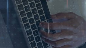 Animation of firewall disabled text and data network over hands of caucasian man using laptop. Connection, data, security processing, digital interface and communication, digitally generated video. - Powered by Shutterstock - Get 15% off with code: PIKWIZARD15