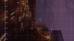 Animation of diagram and business icons over night city. Global business and digital interface concept digitally generated video. - Powered by Shutterstock - Get 15% off with code: PIKWIZARD15