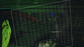 Animation of data processing and diagrams over asian male hacker in server room. Technology, business and digital interface concept digitally generated video. - Powered by Shutterstock - Get 15% off with code: PIKWIZARD15