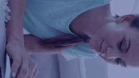 Mathematical equations and graphs animation over girl using laptop on floor. Technology, education, online learning, mathematics, studying, computer - Powered by Shutterstock - Get 15% off with code: PIKWIZARD15