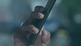 Animation of 6g text, scope scanning and data processing over woman using smartphone in city. global networking, technology and digital interface concept digitally generated video. - Powered by Shutterstock - Get 15% off with code: PIKWIZARD15