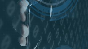 Animation of network of connections with people icons, scopes scanning and binary coding. global connections and digital interface concept digitally generated video. - Powered by Shutterstock - Get 15% off with code: PIKWIZARD15