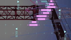 Animation of financial data processing over crane and construction site. global development, business, finance, digital interface and data processing concept digitally generated video. - Powered by Shutterstock - Get 15% off with code: PIKWIZARD15