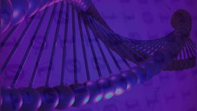 Animation of qr code, binary coding, data processing over dna strand spinning. Global science, data processing, connections and cloud computing concept digitally generated video. - Powered by Shutterstock - Get 15% off with code: PIKWIZARD15