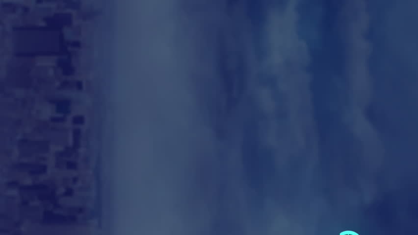 Digital composite video of Globe of blue digital icons and network of connections icons against clouds over cityscape. Global networking and connection concept - Powered by Shutterstock - Get 15% off with code: PIKWIZARD15