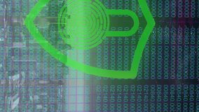 Digital animation of Security padlock icon over data processing against cityscape in background. Global networking and online security concept - Powered by Shutterstock - Get 15% off with code: PIKWIZARD15