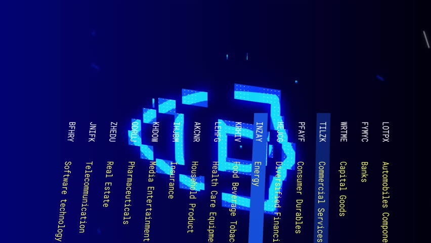 Animation of padlock, statistics, stock market and financial data processing. Global online security, business, finances, computing and data processing concept digitally generated video. - Powered by Shutterstock - Get 15% off with code: PIKWIZARD15