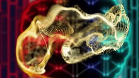 Animation of digital brain over neon shapes moving. Technology, ai and digital interface concept digitally generated video. - Powered by Shutterstock - Get 15% off with code: PIKWIZARD15