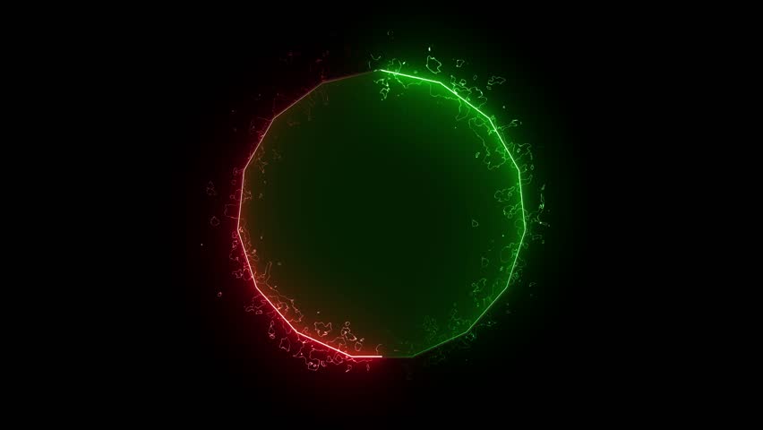 Glowing Abstract beautiful saber neon light polestar animation with black background.