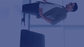 Animation of social media notifications over diverse colleagues talking at casual office. Digital interface, social network, connection, business and communication, digitally generated video. - Powered by Shutterstock - Get 15% off with code: PIKWIZARD15