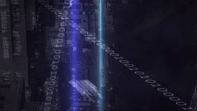 Animation of statistics, binary coding and financial data processing over grid. global business, finances, connections and data processing concept digitally generated video. - Powered by Shutterstock - Get 15% off with code: PIKWIZARD15