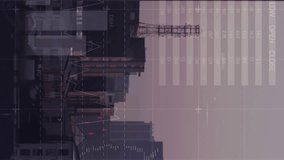 Animation of statistical data processing over aerial view of cityscape. Business data and analytics technology concept - Powered by Shutterstock - Get 15% off with code: PIKWIZARD15