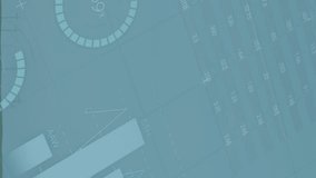 Animation of financial data processing over wind turbines. Global climate, sustainability, wind energy, business, finances, computing and data processing concept digitally generated video. - Powered by Shutterstock - Get 15% off with code: PIKWIZARD15