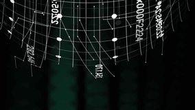 Animation of data processing over spinning globe and green digital wave against black background. Global networking and business technology concept - Powered by Shutterstock - Get 15% off with code: PIKWIZARD15