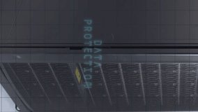 Animation of digital icons and fingerprint biometric scanner against computer server room. Cyber security and business data storage technology concept - Powered by Shutterstock - Get 15% off with code: PIKWIZARD15