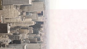 Animation of moving clock, purple lines and dna strand over cityscape. global business, data processing and digital interface concept digitally generated video. - Powered by Shutterstock - Get 15% off with code: PIKWIZARD15