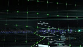Animation of data processing over grid network against computer server room. Computer interface and business data storage technology concept - Powered by Shutterstock - Get 15% off with code: PIKWIZARD15