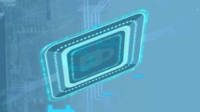 Animation of padlock in squares over binary codes against modern cityscape against sky. Digital composite, multiple exposure, protection, coding, buildings, architecture and technology concept. - Powered by Shutterstock - Get 15% off with code: PIKWIZARD15