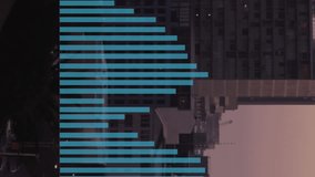 Animation of bar graph over aerial view of modern buildings against sky. Digital composite, multiple exposure, report, abstract, architecture and business concept. - Powered by Shutterstock - Get 15% off with code: PIKWIZARD15