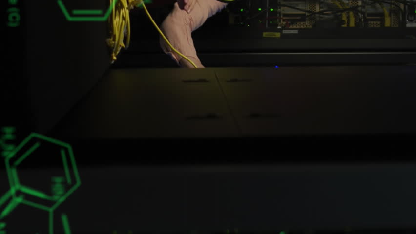 Animation of chemical structures against caucasian female engineer using laptop at server room. Research science and business data storage technology concept - Powered by Shutterstock - Get 15% off with code: PIKWIZARD15