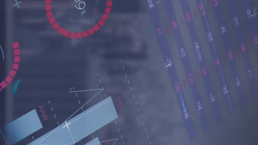 Animation of diagrams and data processing over cityscape. Global technology, business and digital interface concept digitally generated video. - Powered by Shutterstock - Get 15% off with code: PIKWIZARD15