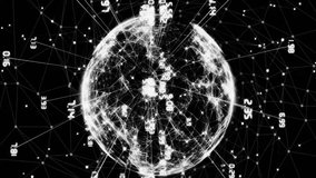 Animation of data processing and globe over white spots. Technology and digital interface concept digitally generated video. - Powered by Shutterstock - Get 15% off with code: PIKWIZARD15