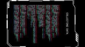 Animation of glitching interface with collecting data text, processing on black background. Connection, data, processing, interference, digital interface and communication, digitally generated video. - Powered by Shutterstock - Get 15% off with code: PIKWIZARD15