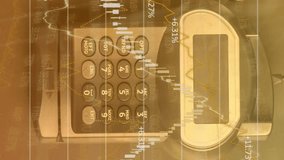 Animation of financial data processing over credit card terminal smartphone and credit card. global finances, business and contactless payment concept digitally generated video. - Powered by Shutterstock - Get 15% off with code: PIKWIZARD15