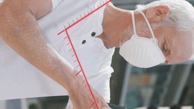 Animation of data processing over senior man wearing face mask. global covid 19 pandemic and vaccination concept digitally generated video. - Powered by Shutterstock - Get 15% off with code: PIKWIZARD15