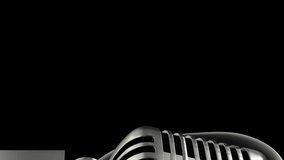 Animation of santa claus hat on retro microphone and fairy lights flickering over black background. Christmas, festivity, celebration and tradition concept digitally generated video. - Powered by Shutterstock - Get 15% off with code: PIKWIZARD15